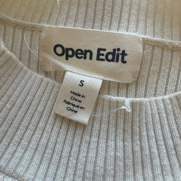 New ~ OPEN EDIT ~ Cutout Detail Cotton Blend Corset Sweater Size Small - Picture 5 of 8